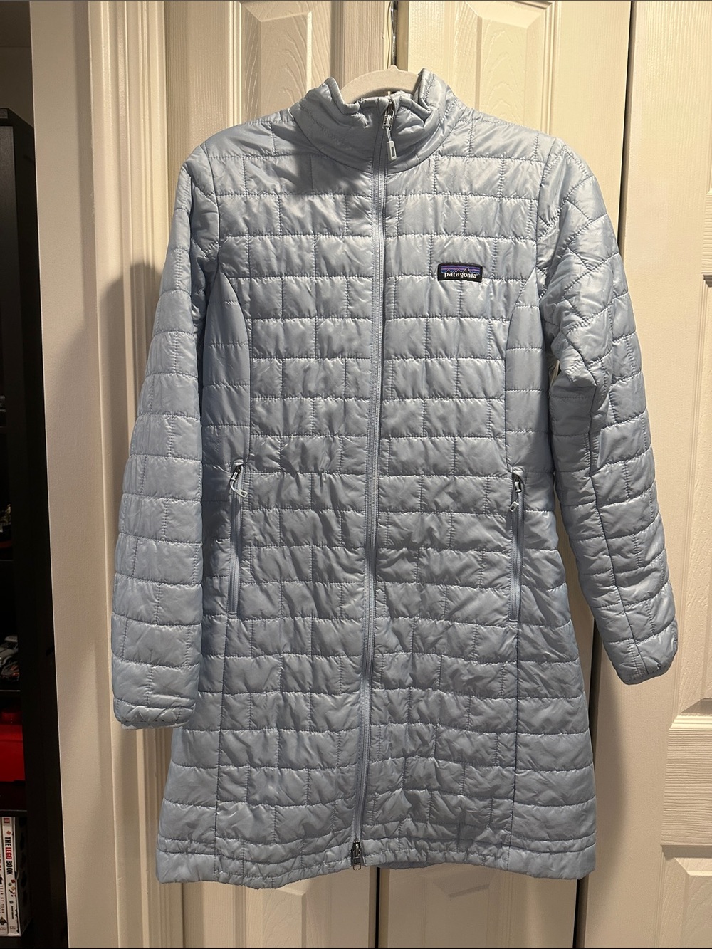 Patagonia Women's Light Blue Quilted Long Puffer Coat